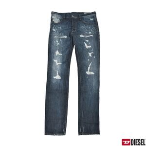 DIESEL LARKEE Distressed Jeans Size W34 L34 Wash 008ZF Made in Italy